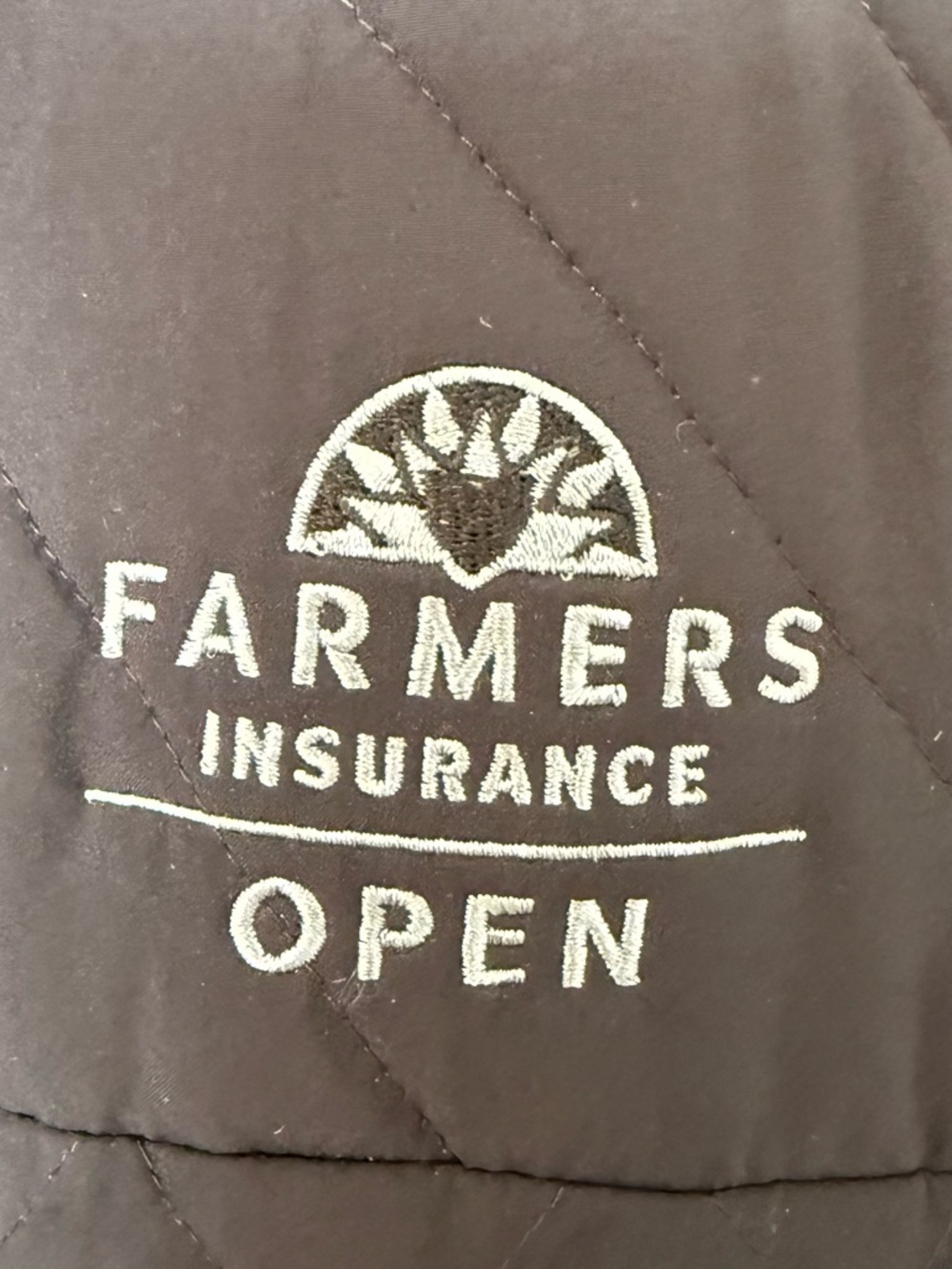 Farmers Insurance Embroidered Logo Jacket - black and gray with White Stitching